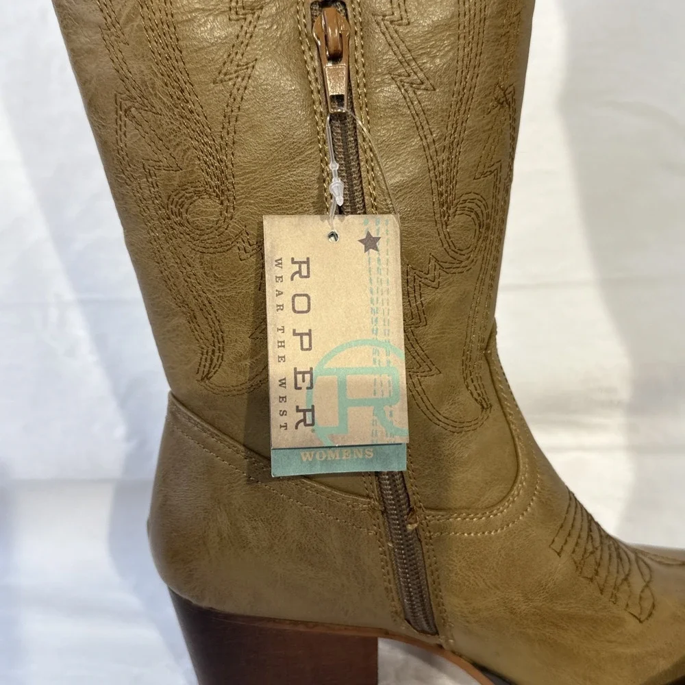 Roper Women's Nettie Western Boot - Round Toe - 09-021-1556-1070 TA, Size 5‎